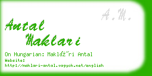 antal maklari business card